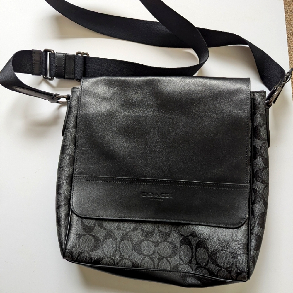 COACH mens Houston map bag